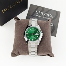 Bulova Surveyor Automatic Men's 96B429 Green Quartz Stainless Strap Watch 39MM