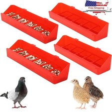 4 Pack No Mess Chicken Feeder Hanging Trough Waterer Ducks Quail Birds New