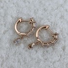 1.3ct Pear & Emerald Earrings Rose Gold 14K Labcreated Diamond F/VS — photo 3
