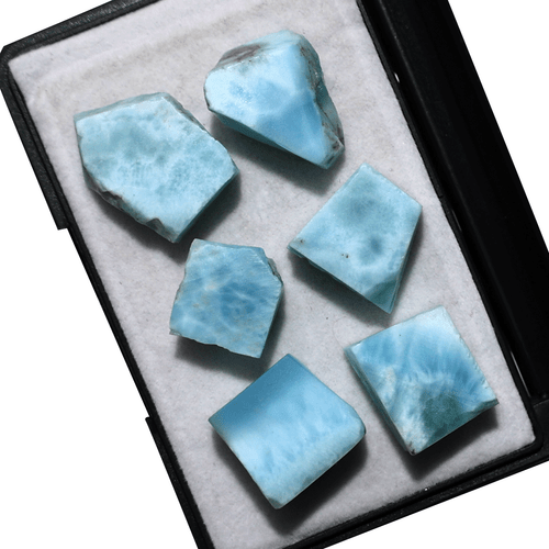 Onde congelate ~ 6 pz Larimar naturale dominicano 13 mm-20 mm cablaggio pietre preziose grezze - Foto 7 di 11