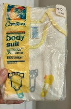 Vintage Carter's Deadstock Baby Bodysuit Sz M 12-18 lbs NIP Unisex Cotton USA