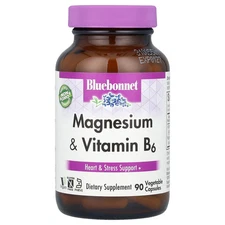 Bluebonnet Nutrition Magnesium Plus B6 90 Vcaps Egg-Free, Fish Free,