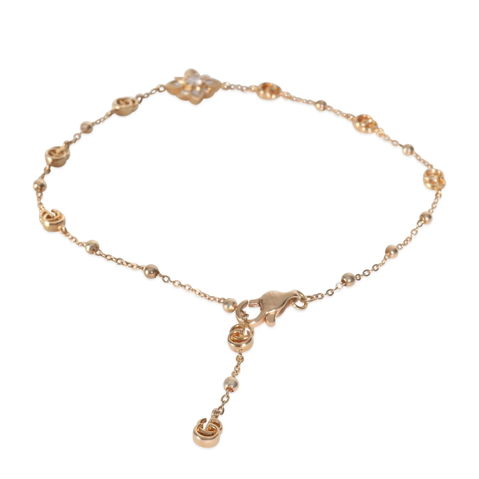 Gucci Rose Gold Diamond Flora Bracelet - Image 4 of 4