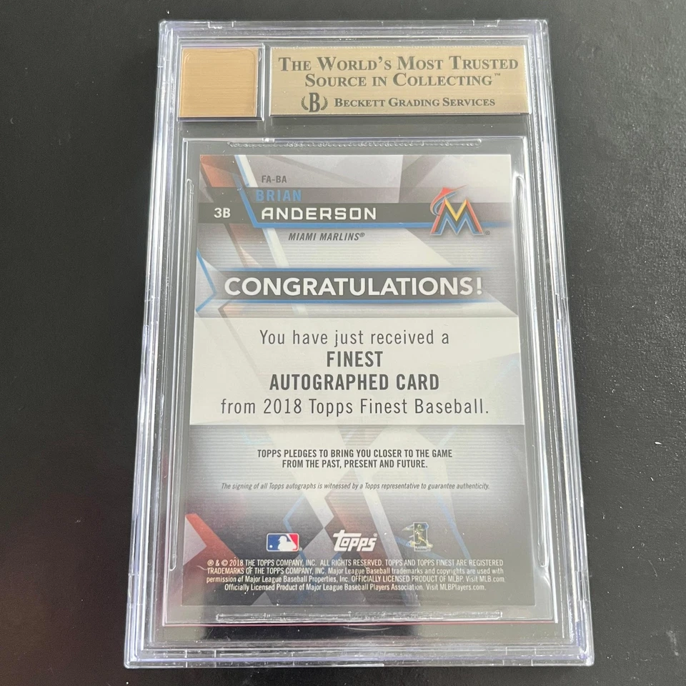 2018 Topps Finest Rookie Auto Green Wave Brian Anderson /99 BGS 9.5 10 GEM - Image 2 of 2