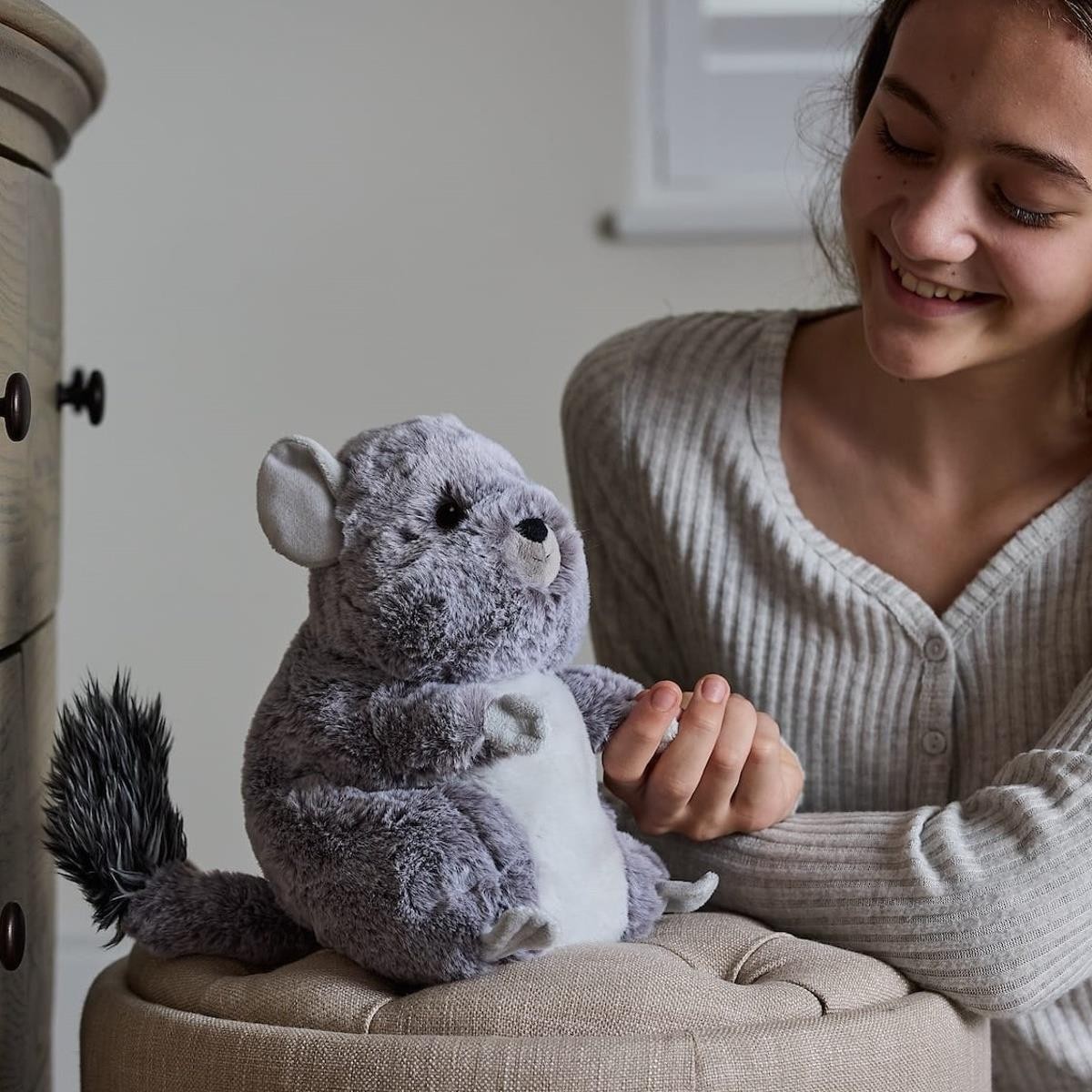 Microwavable Heatable Soft Toy Hot Cold Heat Pack Lavender Scented Chinchilla