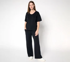 Peace Love World Regular French Terry Pullover and Pant Set Black XL New