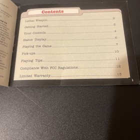 Lethal Weapon Nintendo NES Instruction Manual Only Booklet