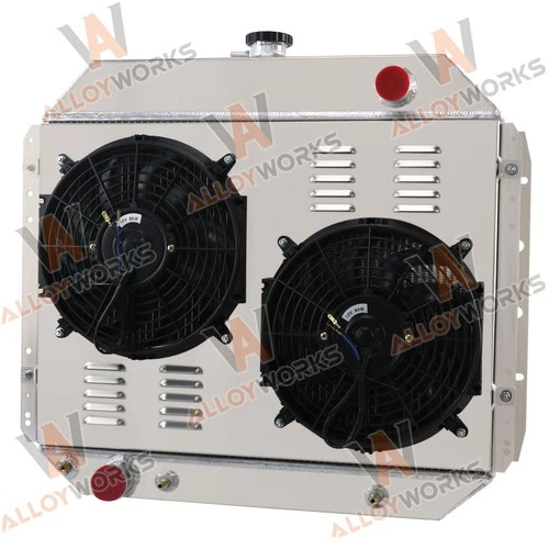 For 1966-79 Ford F-Series Bronco Trucks V8 AT 4 ROW Radiator Shroud Fan Relay - Foto 2 di 10