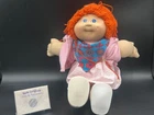 VTG Cabbage Patch Kid Girl Red Poodle Hair Blue Eyes HM #3 w/birth certificate