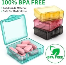 4 Pcs Pill Organizer Container Small Travel Pill Box Daily Pill Case Medicine