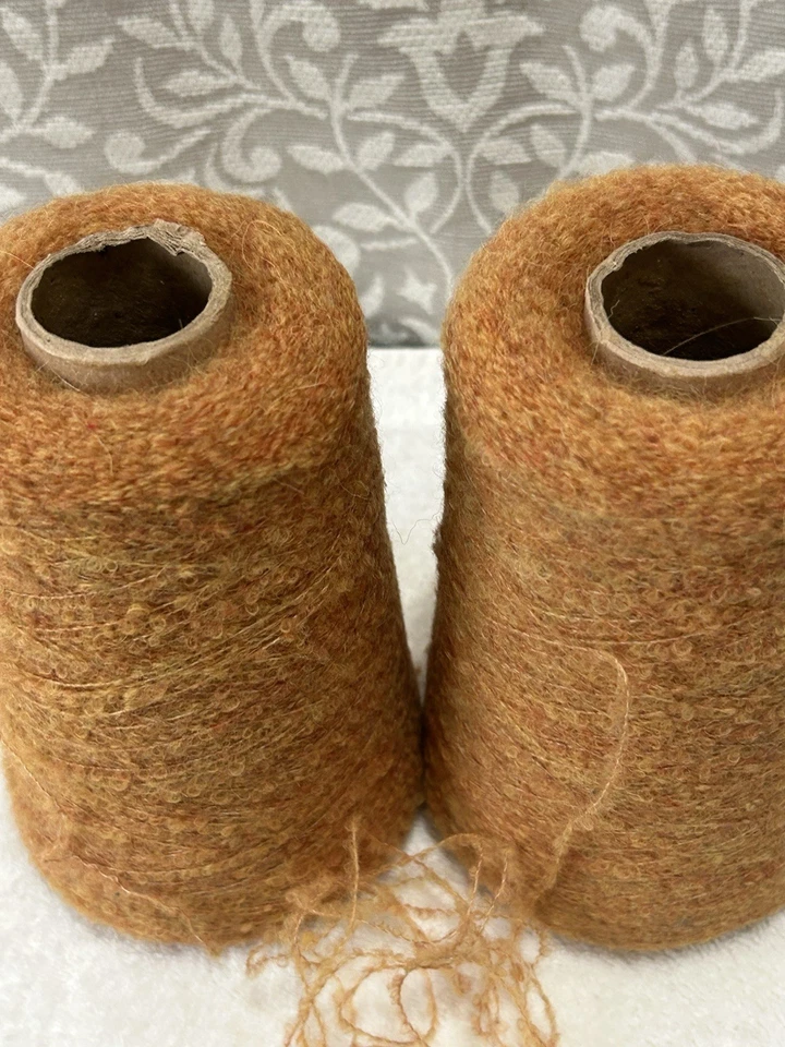 Lot 2 Cone Spool #1 NOVELTY Baby Alpaca Wool Yarn w/Nylon 1lb 4oz  568gr 8054 C - Image 3 of 4