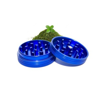 Small Thin Herb Chrome Crusher Grinder 2 inch (Blue Color) Compact, Blue 