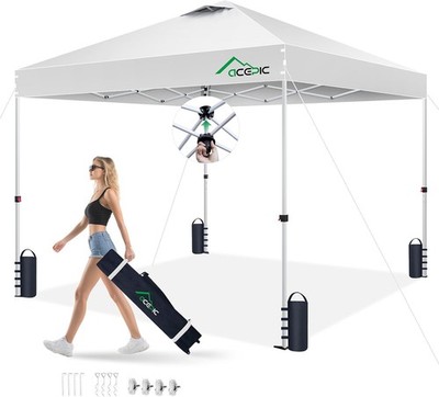 10x10 Pop Up Canopy Tent One Push Instant Outdoor Gazebo W/ Vented Top Upgraded
