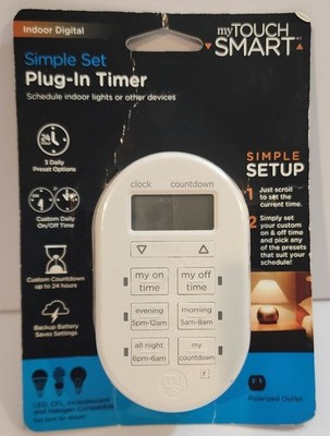Jasco My Touch Smart 26892 Indoor Simple Plug-In Digital Timer White 