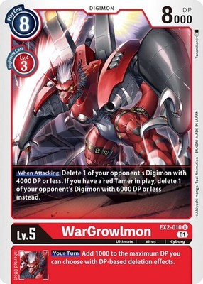 WarGrowlmon Uncommon Digital Hazard EX2-010 U NM