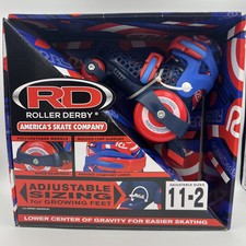 RD Roller Derby Skates Boys Adjustable High Top Red and Blue Size 11-2