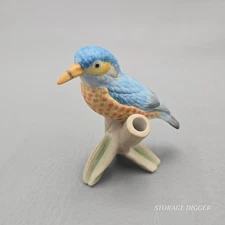 VTG 1983 Fitz & Floyd Ceramic Blue Orange Bird Figurine 3.75" Tall, Hand Painted