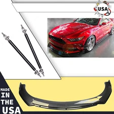 4Pcs Front Bumper Lip Splitter Spoiler Carbon Fiber For Ford Mustang