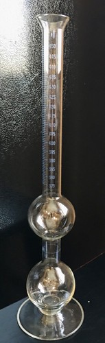VERRE DE LABORATOIRE chimie 450 ml CYLINDRE GRADUÉ 17" avec 2 AMPOULES INSOLITES Rare ? - Photo 1/2