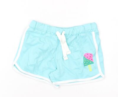 Short De Sport Fille Marks And Spencer - Coton Bleu, Taille 5-6 Ans, Cordon