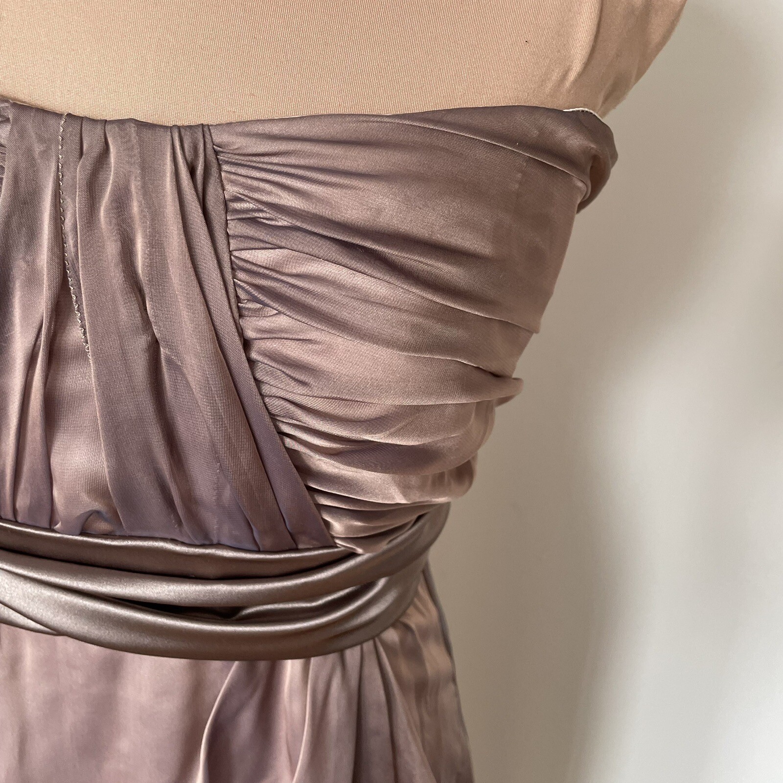 Metallic Light Brown Silk Strapless Fully Lined C… - image 5