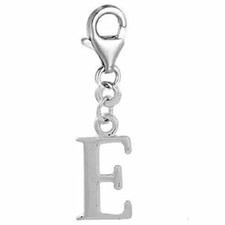 Dangling Letter E Clip on Pendant Charm for Bracelet or Necklace