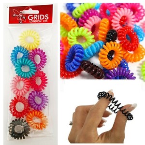 10-50x Super Elastic Crystal Spiral Coil Wire Hair Bands Bobbles Ponytail Holder