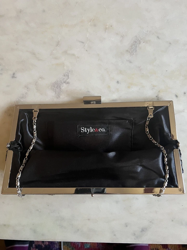 Style & Co by Macy's black Mesh Evening Bag Black Perfect Condition - Image 4 of 4