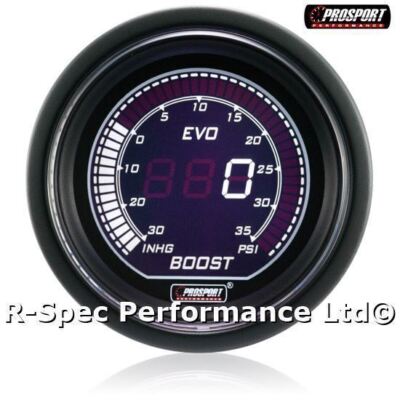 ORIGINAL Prosport 52mm Evo Ice White Display LCD Digital Turbo Boost Gauge PSI