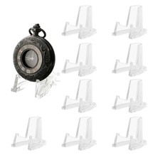  10 OnFireGuy Clear Pocket Watch Display Stand Deluxe Easels with 1/2" Shelf