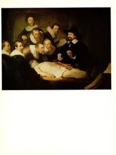 1967 Vintage REMBRANDT "THE ANATOMY LESSON OF DR. TULP" COLOR offset Lithograph