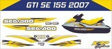 SEADOO GTI SE 155 2007 Graphics / Decal / Sticker Kit YELLOW & GREY