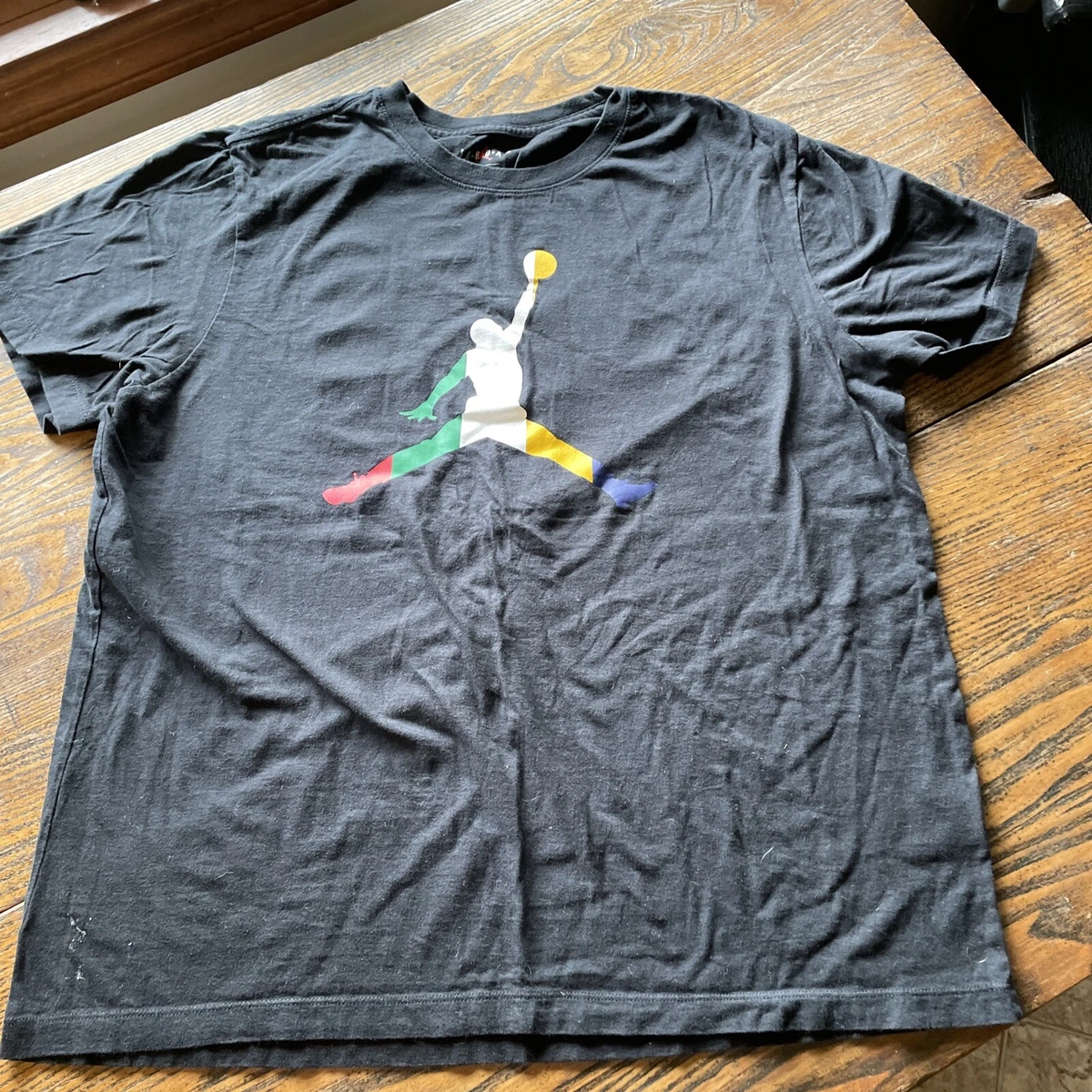 Black white and sales gold jordan shirt