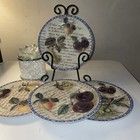 De Limoges Salad Plates Decore A La Main A S Marino Set/4 —Rare