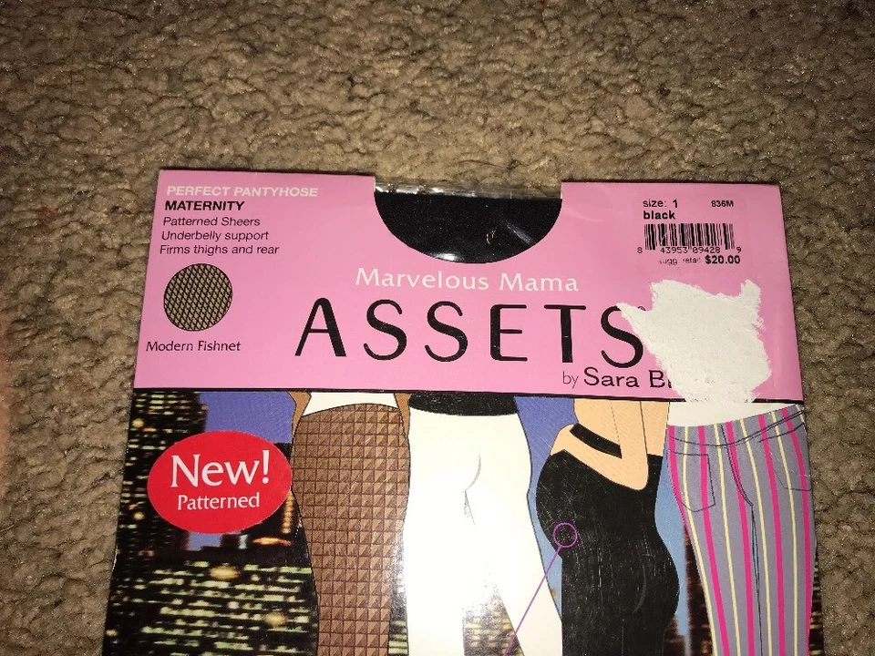 Nuevas Pantimedias de Maternidad ASSETS MARVELOUS MAMA Talla 1 Red Negra Foto 2 de 4