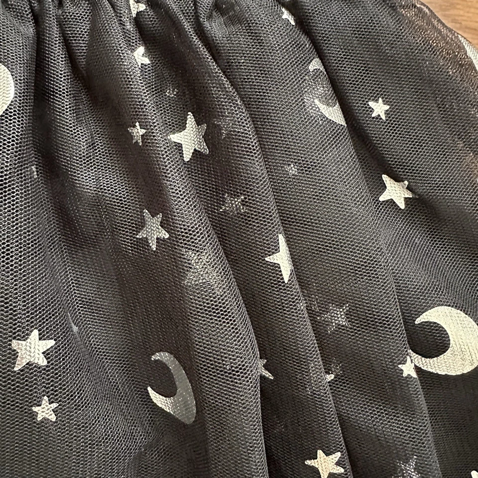 Jumping Beans Cartwheel Scooter Skort Niñas 7 Tul Tutú Negro Plata ¡Halloween! Foto 3 de 4