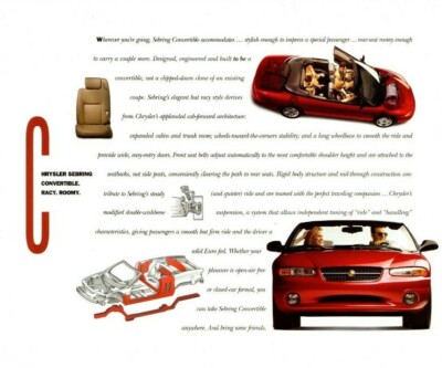 1996 Chrysler SEBRING Convertible Brochure / Catalog / Flyer with