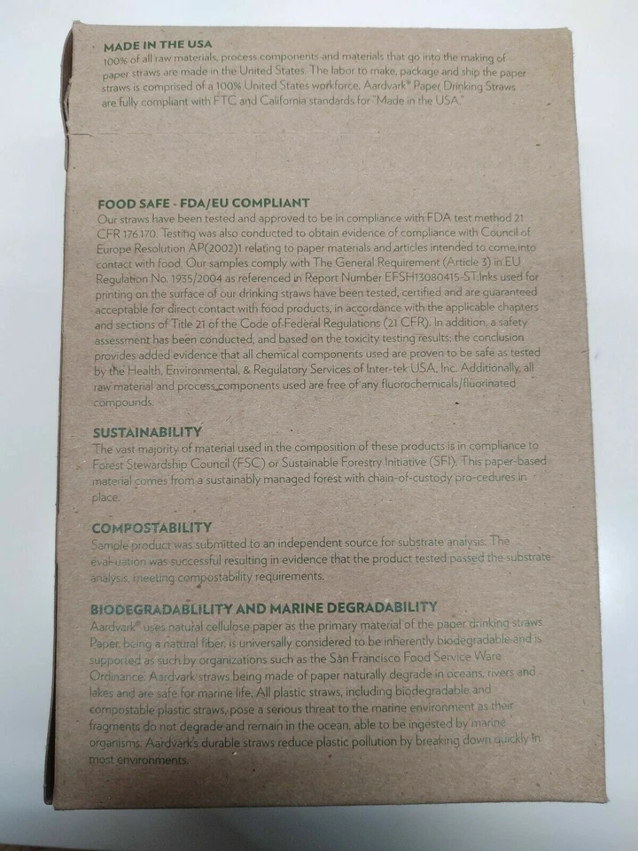 Aardvark Paper Straws New Unwrapped - Image 4 of 4