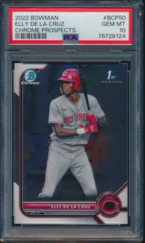 PSA 10 ELLY DE LA CRUZ 1st 2022 Bowman Chrome Prospects Rookie Card RC GEM MINT