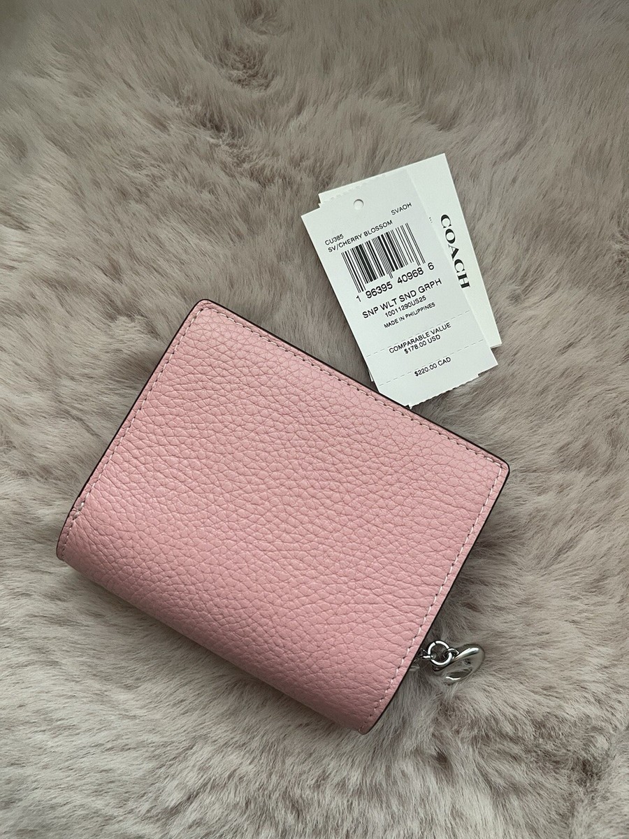 Coach Pink Leather Zip Around Wallet ~ Ice Cream Sundae Design