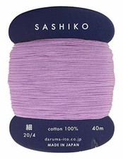 Daruma Piercing Sashiko Thread Card Fine 40m Col. 210 Plum JAPAN IMPORT