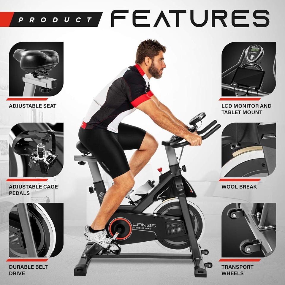 Lanos Exercise Bike, Stationary Bike for Indoor Cycling The Perfect