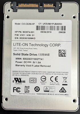 LITE-ON 256 GB SSD 2,5Zoll Sata III 6.0Gb/s PC Notebook Laptop Interne SSD uvm.