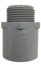  BOX OF 4 5140105 CANTEX Schedule-40/80 Gray PVC Male/Female Terminal Adapter 1