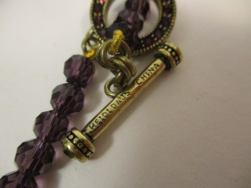 Heidi Daus Art Deco Trilogy 48" Necklace Extra Long Amethyst Purple Rhinestone - Picture 4 of 9