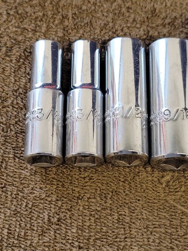 Proto J52134 Socket 6 Point Extension Ratchet Deep Well Sae 3/8" To 7/8" Set - Picture 15 of 24