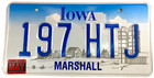 Iowa 2000 License Plate 197 Htj Car Marshall Co Man Cave Wall Decor Collector
