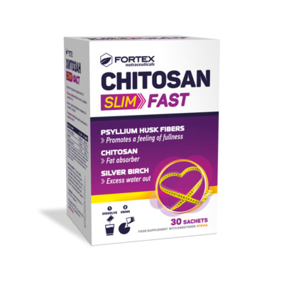 CHITOSAN FAST SLIM Flohsamenschalen Ballaststoffergänzung 30 Beutel