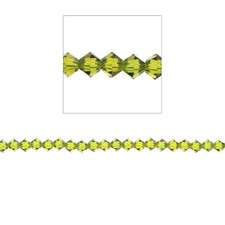 4mm Bicone Crystal Beads, Olivine, 100pc,Loose Beads, Made with Swarovski