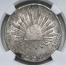 1832 Zs OM NGC AU-55 REPUBLIC of MEXICO - Silver Eight Reales 8R Coin Crown